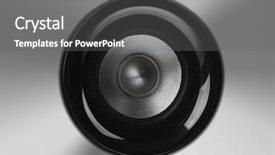  Presentation with speaker - Colorful PPT layouts enhanced with decibels - closeup of a stereo speaker backdrop and a  colored foreground