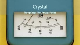 Presentation with instrument - Slide set consisting of decibels - instrument for decibel measure background and a ocean colored foreground