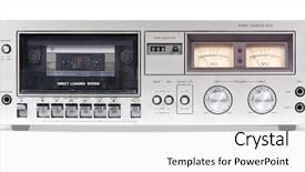  Presentation with cassette - Slides consisting of decibels - vintage cassette deck background and a white colored foreground
