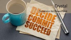  Presentation with motivational - Amazing theme having decide commit succeed motivational word backdrop and a coral colored foreground