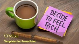  Presentation with positive mindset - Beautiful slide deck featuring decide-to-feel-rich-inspirational backdrop and a tawny brown colored foreground