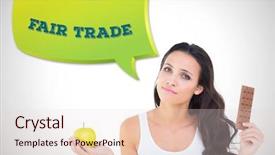  Presentation with apple and family - Colorful PPT layouts enhanced with deciding between apple and chocolate backdrop and a  colored foreground