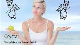  Presentation with evil - Colorful slide deck enhanced with deciding food good or evil backdrop and a lemonade colored foreground