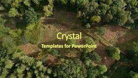  Presentation with unmanned aerial - Audience pleasing theme consisting of deciduous forest clearing aerial photo backdrop and a tawny brown colored foreground