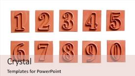  Presentation with stamps - Audience pleasing slides consisting of decimal education background - rubber stamps with 0-9 digits backdrop and a lemonade colored foreground