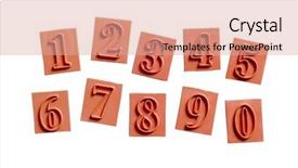  Presentation with stamps - PPT layouts consisting of decimal education background - rubber stamps with 0-9 digits background and a coral colored foreground