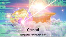  Presentation with white pigeon against the blue - Slide deck having decipher - blue programme against scenic view background and a lemonade colored foreground