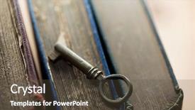  Presentation with knowledge - Beautiful PPT theme featuring decipher - knowledge concept image key backdrop and a tawny brown colored foreground