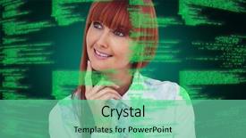  Presentation with green - Colorful slide deck enhanced with decipher - portrait of a smiling hipster backdrop and a seafoam green colored foreground