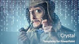  Presentation with research - Presentation theme consisting of decipher - research background and a teal colored foreground