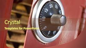  Presentation with gold bars - PPT theme featuring decipher - safe full of gold bars background and a tawny brown colored foreground