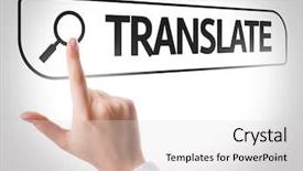  Presentation with search - Colorful PPT theme enhanced with decipher - translate written in search bar backdrop and a light gray colored foreground