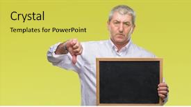  Presentation with teacher - Cool new theme with decipline middle school - handsome senior teacher man holding backdrop and a  colored foreground