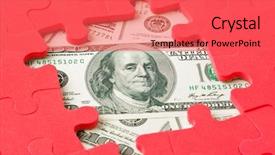  Presentation with red puzzle - Beautiful presentation theme featuring investment decision - money and red puzzle backdrop and a red colored foreground