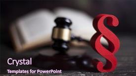  Presentation with court gavel - Audience pleasing PPT theme consisting of decision process - gavel court and paragraph sign backdrop and a wine colored foreground