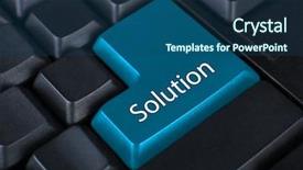  Presentation with solution - Presentation design featuring decision support systems - close up of solution keyboard background and a ocean colored foreground