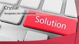  Presentation with solution - Cool new PPT theme with decision support systems - close up of solution keyboard backdrop and a  colored foreground