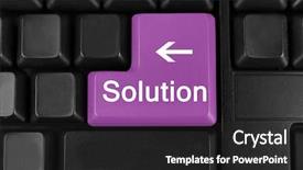  Presentation with solution - Slide deck enhanced with decision support systems - close up of solution keyboard background and a dark gray colored foreground