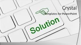  Presentation with solution - Cool new slide deck with decision support systems - close up of solution keyboard backdrop and a white colored foreground