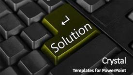  Presentation with solution - Colorful presentation design enhanced with decision support systems - close up of solution keyboard backdrop and a dark gray colored foreground