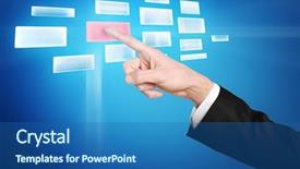  Presentation with empty - Beautiful PPT theme featuring decision support systems - empty button pressed by hand backdrop and a  colored foreground