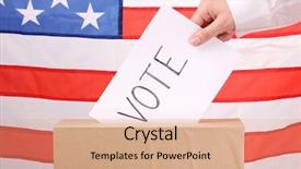  Presentation with usa flag - Audience pleasing PPT theme consisting of caste system - hand with voting ballot backdrop and a coral colored foreground