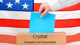  Presentation with voting - PPT layouts with caste system - hand with voting ballot background and a coral colored foreground