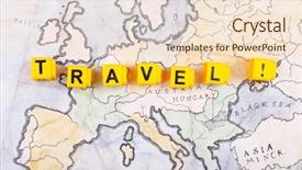  Presentation with world travel - Colorful PPT theme enhanced with decision to travel on world map background backdrop and a lemonade colored foreground