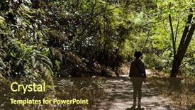  Presentation with outdoor clothes for hiking - Beautiful presentation theme featuring decision tree - traveling asian woman hiking backdrop and a tawny brown colored foreground