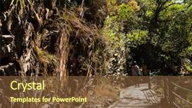  Presentation with hiking - PPT theme having decision tree - traveling asian woman hiking background and a tawny brown colored foreground