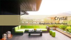  Presentation with floor - Cool new presentation theme with deck - elegant bench and table backdrop and a blonde colored foreground