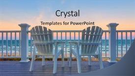  Presentation with ocean - Beautiful PPT layouts featuring deck balcony overlooking the beach backdrop and a light blue colored foreground