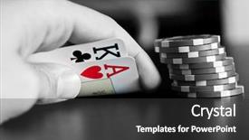  Presentation with king - Colorful theme enhanced with deck cards - ace king backdrop and a dark gray colored foreground