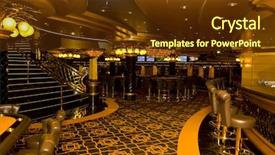  Presentation with cruise ship - Colorful slide deck enhanced with deck cards - magnificent interiors on cruise backdrop and a tawny brown colored foreground