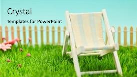  Presentation with green thumb garden - Colorful slide deck enhanced with deck chair or beach chair backdrop and a arctic colored foreground