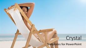  Presentation with space - Beautiful slide deck featuring deck chair while enjoying sunbathing backdrop and a coral colored foreground