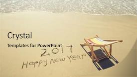  Presentation with happy new year - Colorful PPT theme enhanced with deck chair with 2017 happy backdrop and a lemonade colored foreground
