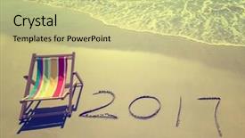  Presentation with mechanical 2017 - Amazing presentation design having deck chair with 2017 written backdrop and a soft green colored foreground