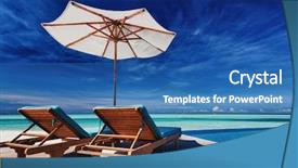  Presentation with infinity - Amazing theme having deck chairs and infinity pool backdrop and a teal colored foreground