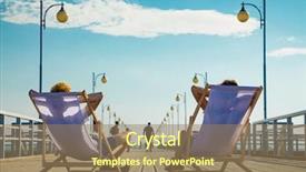  Presentation with man vs woman - Cool new slide deck with deck free - woman and man on lounger backdrop and a coral colored foreground