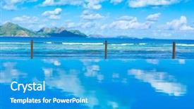  Presentation with rest - Presentation design featuring fallen yellow leaves on stump in forest in sunny autumn day background and a coral colored foreground