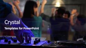  Presentation with crowd - PPT theme consisting of deck of a crowd dancing background and a navy blue colored foreground