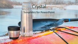  Presentation with kayaking - Presentation theme consisting of deck of a red whitewater background and a lemonade colored foreground