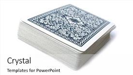  Presentation with deck of card - Slide deck with little boy looking off to the right and smiling background and a light gray colored foreground