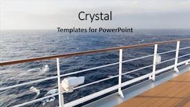  Presentation with cruise ship - Beautiful PPT theme featuring beautiful sea view from deck of cruise ship backdrop and a light gray colored foreground