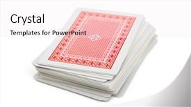  Presentation with playing cards - Colorful PPT theme enhanced with deck of playing cards isolated backdrop and a sky blue colored foreground