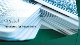  Presentation with playing cards - Presentation theme consisting of deck-of-playing-cards-shuffle background and a light blue colored foreground