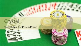  Presentation with playing cards - PPT theme having deck-of-playing-cards-spread background and a blonde colored foreground