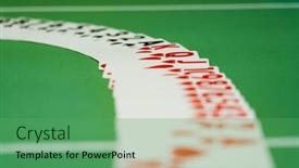  Presentation with playing cards - Audience pleasing theme consisting of deck-of-playing-cards-spread backdrop and a seafoam green colored foreground