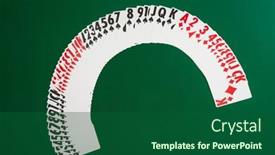  Presentation with playing cards - PPT layouts featuring deck-of-playing-cards-spread background and a forest green colored foreground